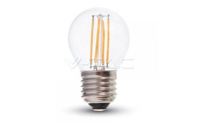 Retro LED žiarovka E27 guľa 4W, teplá biela stmievateľná