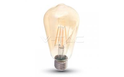 LED filament žiarovka E27 8 W AMBER teplá biela ST64