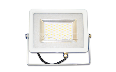 LED reflektor SMD SLIM 50 W, studená biela, biele telo