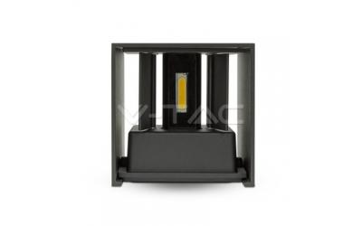 LED nástenné vonkajšie svietidlo čierna kocka 6 W denná biela