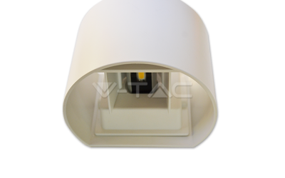 LED nástenné vonkajšie svietidlo biele pol valec 6 W denná biela