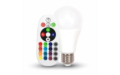 RGB LED žiarovka E27 6 W - kombinácia RGB + denná biela
