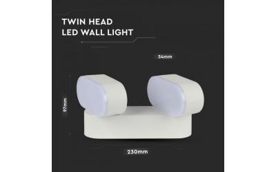 LED nástenné svietidlo 12 W biele otočné teplá biela