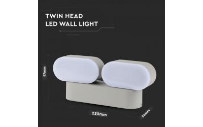 LED nástenné svietidlo 12 W šedé otočné teplá biela