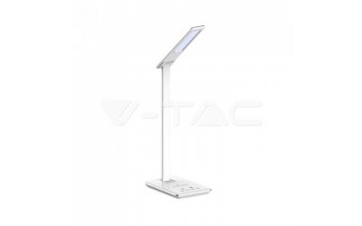 LED stolná lampa biela 5 W s bezdrôtovou nabíjačkou a nastaviteľnou farbou svetla