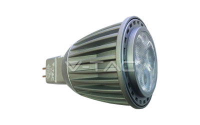 Bodová LED žiarovka MR16 7W HI-POWER LED  denná biela 38° šedá