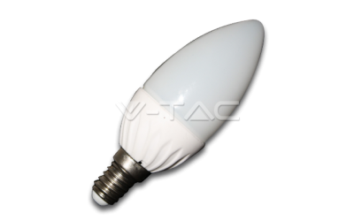LED žiarovka E14 sviečka 4 W studená biela plast 