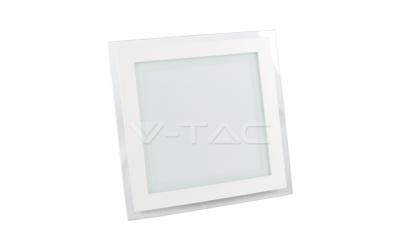 LED panel štvorcový, 18 W, studená biela, 120°, zabudovateľný, hliník+ sklo, SMD 2835