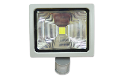 LED reflektor PREMIUM so senzorom,50 W, studená biela, šedé telo