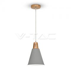 Závesný luster kužeľ šedo-medený priemer 220 mm