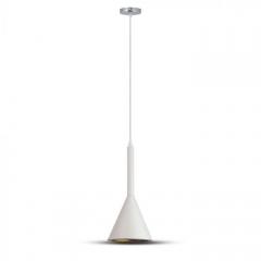 Kužeľový biely hliníkový luster na E27 žiarovku priemer 160 mm