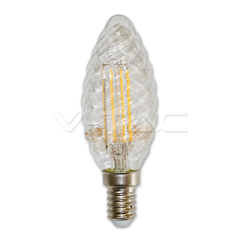 LED "retro" žiarovka sviečka E14 4W TWIST dizajn teplá biela