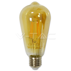 LED žiarovka "retro štýl" s jantárovým sklom E27 4W teplá biela (2200K)