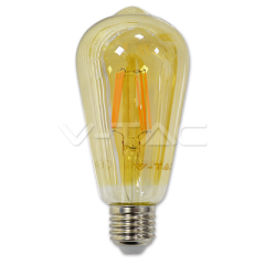 LED žiarovka "retro štýl" s jantárovým sklom E27 6W  teplá biela (2200K)