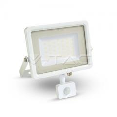 LED reflektor SLIM so senzorom 50 W studená biela biely