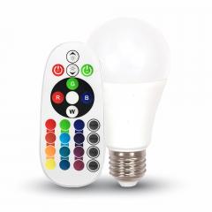 RGB LED žiarovka E27 6 W - kombinácia RGB + denná biela