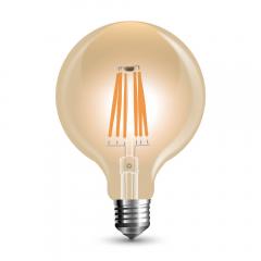 LED žiarovka E27 6 W G95 AMBER teplá biela stmievateľná
