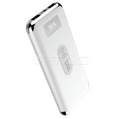 Powerbanka 10000 mAh biela s bezdrôtovým nabíjaním