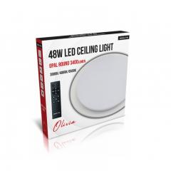 LED stropné svietidlo OLIVIA ROUND OPAL 48 W so zmenou farby svetla a stmievaním cez DO 