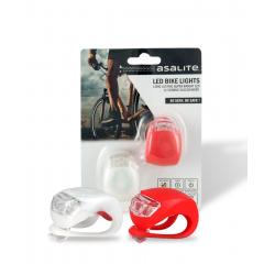 LED silikónové bicyklové svietidlá 2 ks v balení