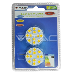 Bodová LED žiarovka G4 2,5 W teplá biela jednostranná blister 2-pack