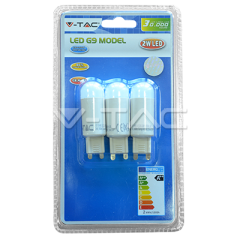 Bodová LED žiarovka G9 2W, SMD, teplá biela, 120°, blister 3-pack