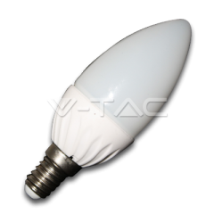 LED žiarovka E14 sviečka 4 W teplá biela plastová