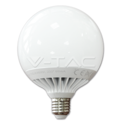 LED žiarovka E27 guľa G120 13 W denná biela plastpvá