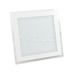 LED panel štvorcový, 18 W, studená biela, 120°, zabudovateľný, hliník+ sklo, SMD 2835