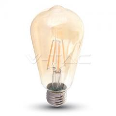 LED filament žiarovka E27 8 W AMBER teplá biela ST64