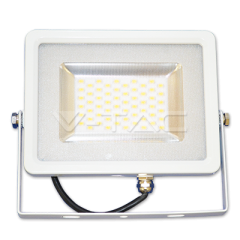 LED reflektor SMD SLIM 50 W, studená biela, biele telo