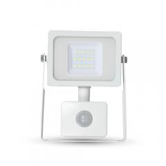 LED reflektor so senzorom 10 W studená biela biely