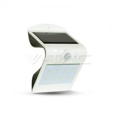 LED solárne nástenné svietidlo 1,5 W bielo-čierne so senzorom