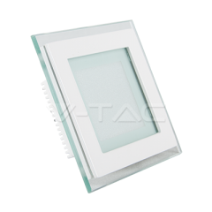 LED panel zapustený štvorcový 6 W teplá biela hliník + sklo