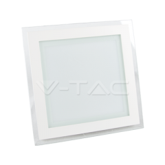 LED panel štvorcový, 18 W, teplá biela, 120°, zabudovateľný, hliník+ sklo, SMD 2835